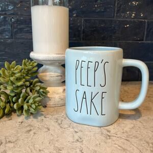 Rae Dunn FOR PEEPS SAKE Mug - Baby Blue with Black lettering - NWOT
